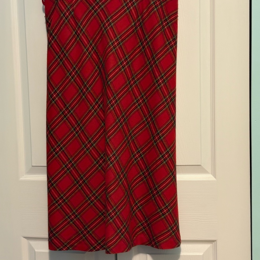 Elegant Red Plaid A-Line Skirt